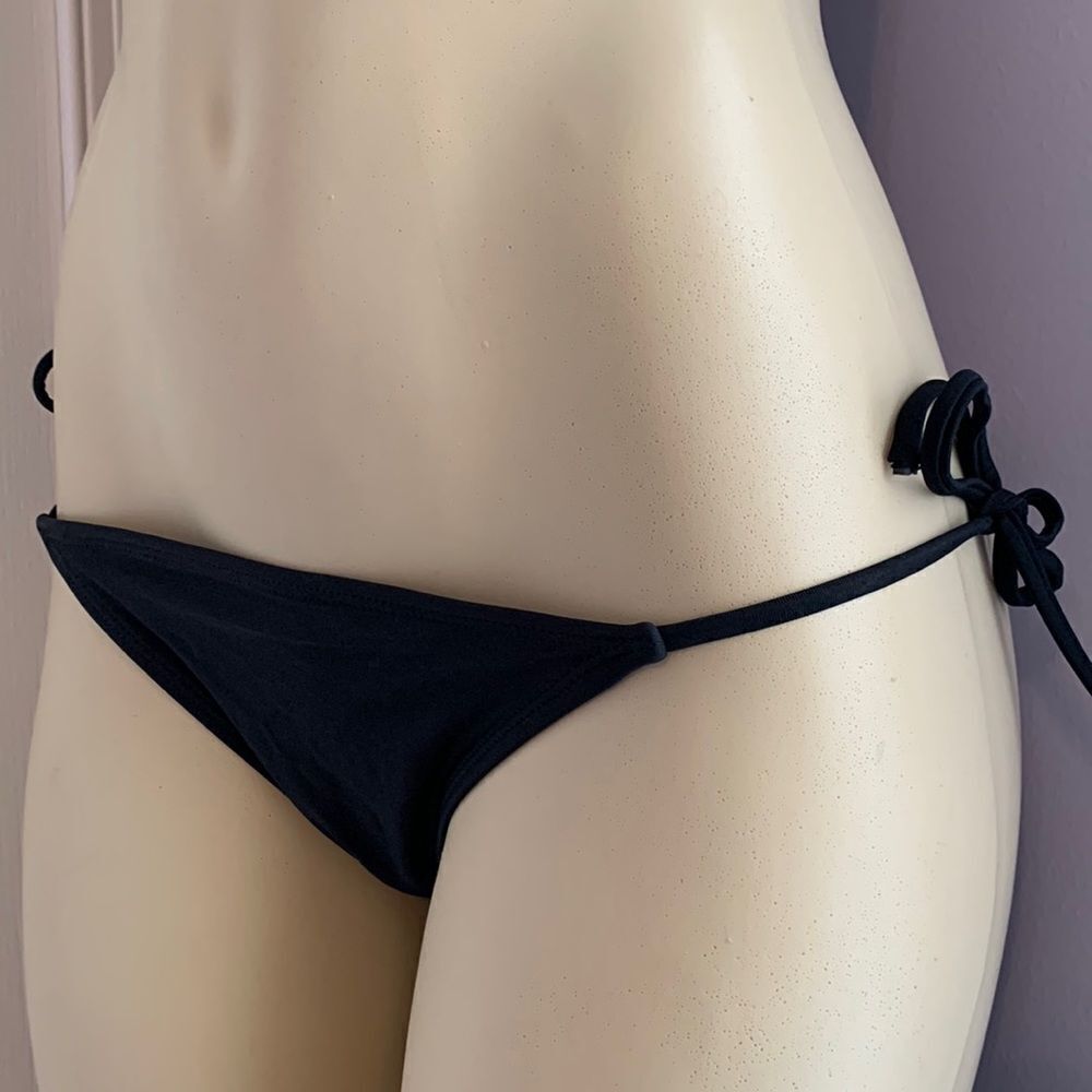 Itsy String Bikini Swimsuit Bottoms Swimwear S Black